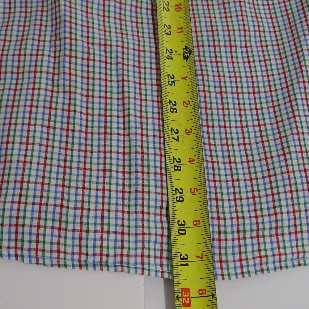 Lands End Button Down Plaid Seersucker Shirt Traditional Fit Size XL 17-17.5 - Picture 10 of 10
